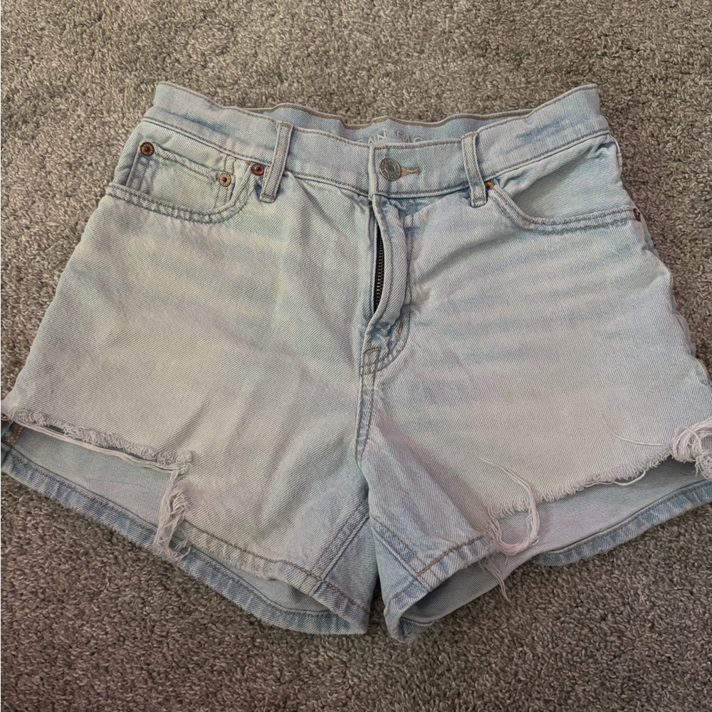 American Eagle Outfitters Blue Jean Shorts Distressed High-Waisted